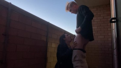 Steamy Balcony Fuck in Public View