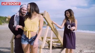 Scandalous Beach Bang: French Hottie Gets Wild With Voyeur