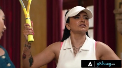 MILF's Naughty Tennis Lesson with Her Stepdaughter