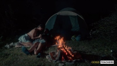 Schoolgirl's Naughty Nighttime Passion by the Fire