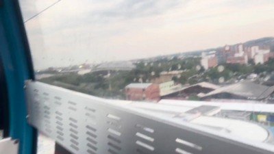 Wild Outdoor Ride & Naughty Blowjob on the City Cable Car!