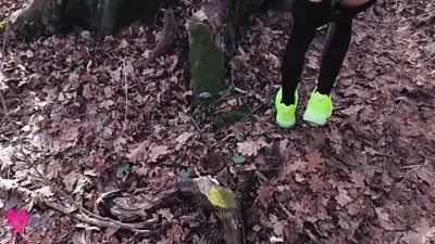 Steamy Outdoor Playtime with Sexy Slim Babe in the Woods