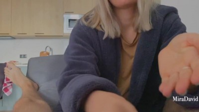 Teen Teasing: Steamy Homemade Handjob with Cock-warming Action (+18)