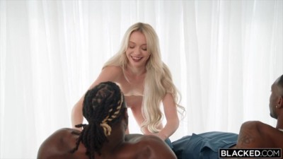 Naughty Blonde Gets Spit-roasted by Brother's Pals