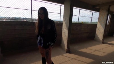 Roof-Top Anal Threesome: Russian Hottie Pounded Hard by Two Locals!