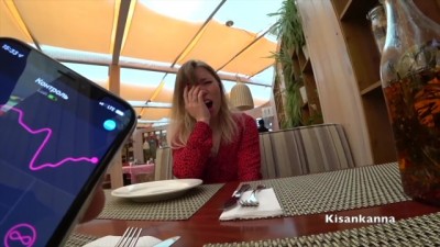 Beauty GF get Intense Orgasm in Restaurant! Public Cum! Kisankanna