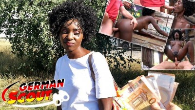 GERMAN SCOUT - Ebony Mılf Takes Stranger's Cock for Cash | REAL PUBLIC PICKUP SEX