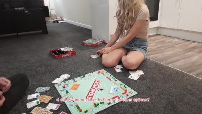 Naive Best Friend's Wife Gets Fucked to Pay Debts in Monopoly. Cheating Amateur Sex