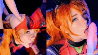Hot Slut Asuka Langley. Sloppy Blowjob and Pussy Fucking & Creampie - MollyRedWolf