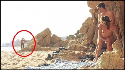 Couple caught having Risky Quick Sex on the beach
