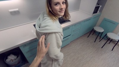 The young couple fuck in the kitchen of their new home (+18)