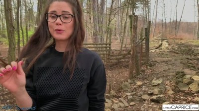 Sweet German chick sucking big dick in the woods