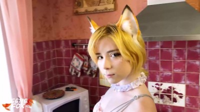 Fox Maid Cosplay - Blowjob and Doggystyle Sex in the Kitchen - Sweetie Fox