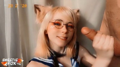 Сладкая Лисичка Сосет Хуй Соседа И Глотает Сперму - Косплей - Sweetie Fox