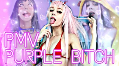 CUM with Amateur Beauty Babe Purple Bitch, Best PMV