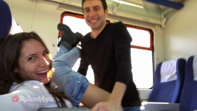 Amateur Couple Risky Sex on a Train - MySweetApple