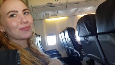 I couldn't wait anymore! I loves sucking cock on a public plane