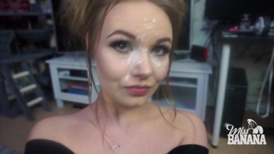 Cute Horny Girl makes Big Cock Cum on her Face!!