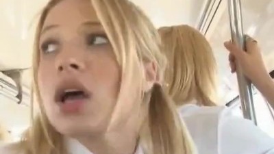 Blonde Sexy Schoolgirl Gets Fucked by Asian Man on School Bus