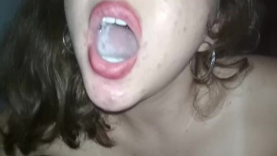 Beauty Natural Titted Girl Sucking my Cock & Cum