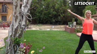 Hot Courtyard Orgy: Wealthy Stud Takes Charge!