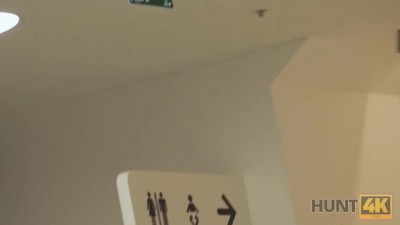 Cash Cuck Lets Stranger Pound His Red-Haired GF in Public Restroom
