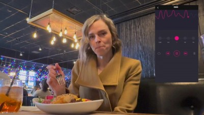 Wild Changing Room and Restaurant Vibes with Lush Remote-Controlled Vibrator!